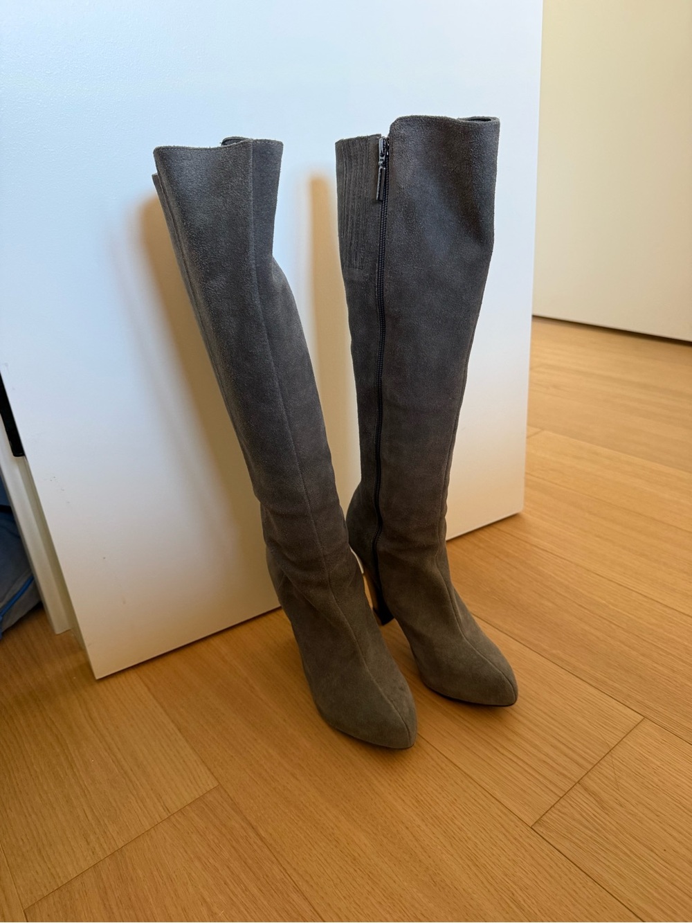 Calvin Klein Charcoal Suede Over-the-Knee Boots